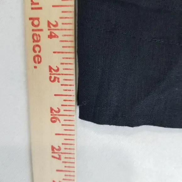 Tahari Pants Womens Large Black Linen Wide Leg Pull On Elastic Waist Pockets - Picture 10 of 11